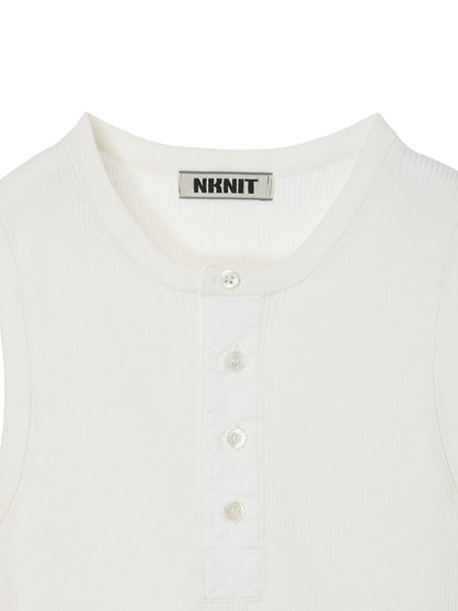 rib  henry neck KNIT  tank top