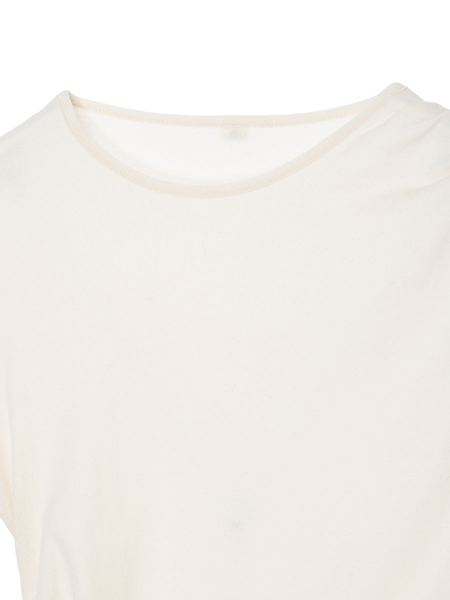 cotton/cashmere asymmetry gatherT-shirt – NKNIT