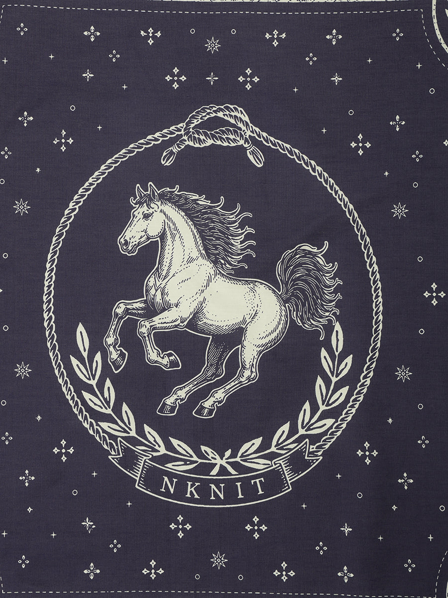 horse motif silk blend scarf