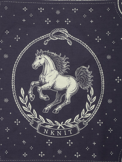 horse motif silk blend scarf