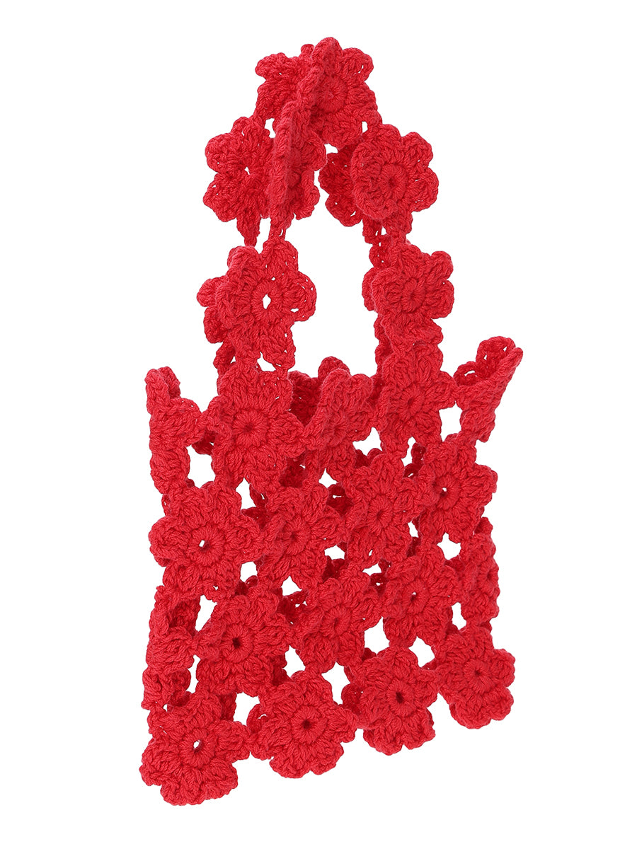 crochet KNIT flower bag