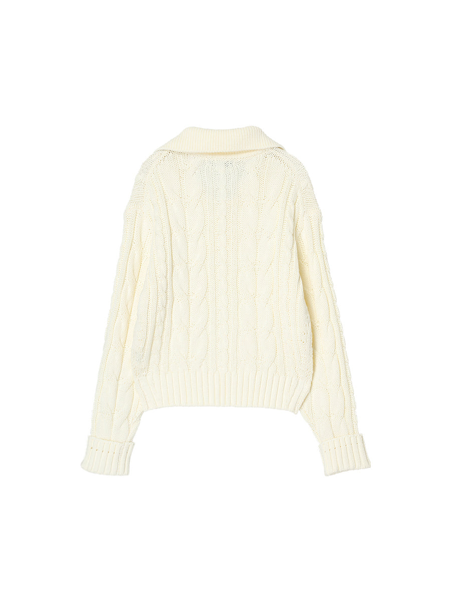 cotton cable lace up KNIT
