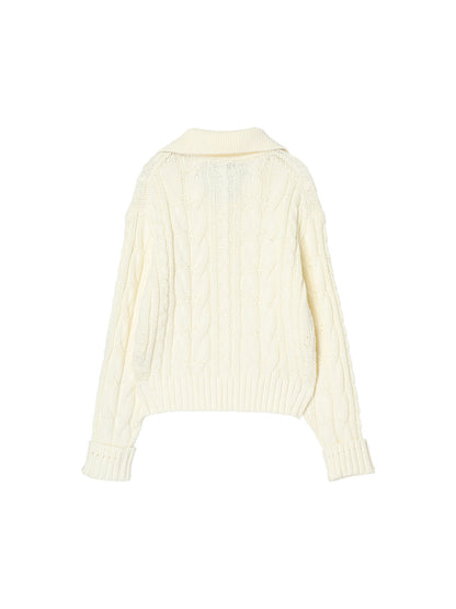 cotton cable lace up KNIT
