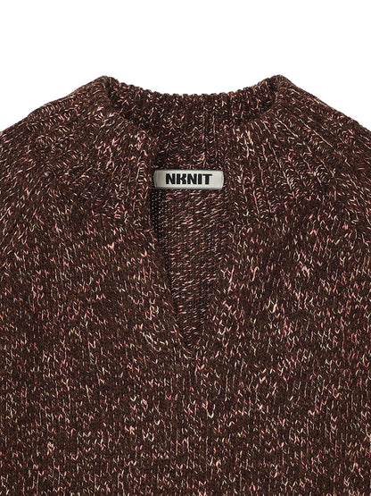 mix color high neck skipper KNIT