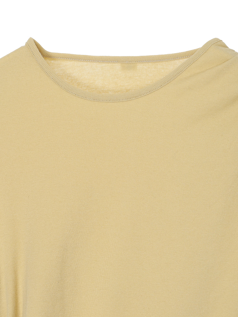 cotton/cashmere asymmetry gatherT-shirt – NKNIT