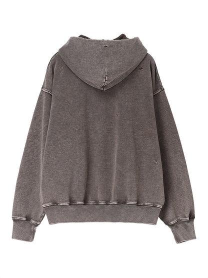 embroidery logo used finish zip hoodie【large】