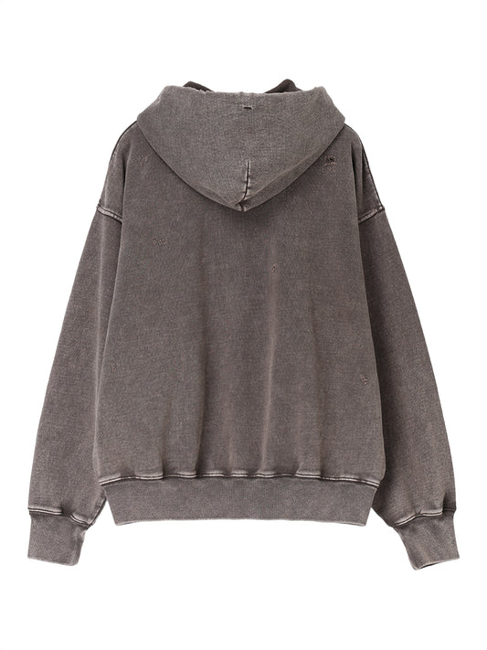 embroidery logo used finish zip hoodie【large】