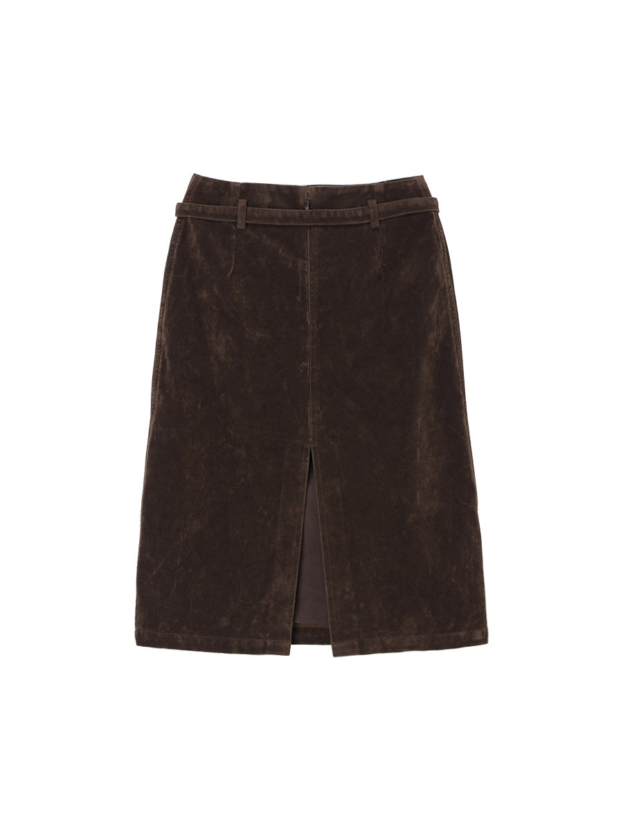 washed finish tight skirt