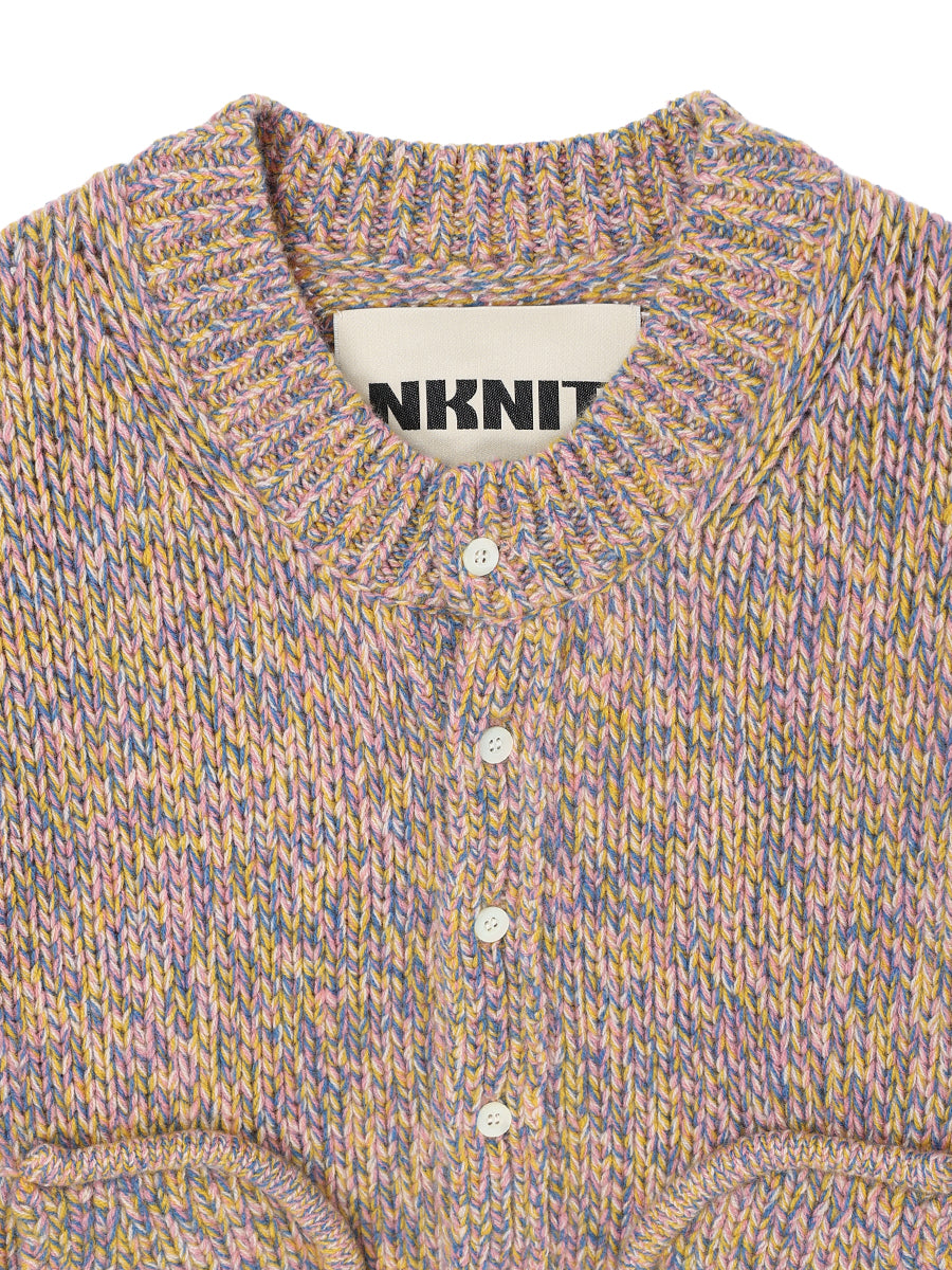 mix color KNIT cardigan
