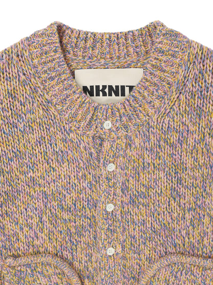 mix color KNIT cardigan