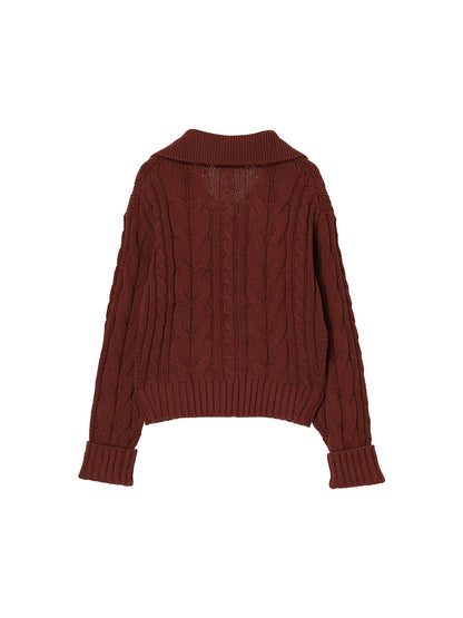cotton cable lace up KNIT