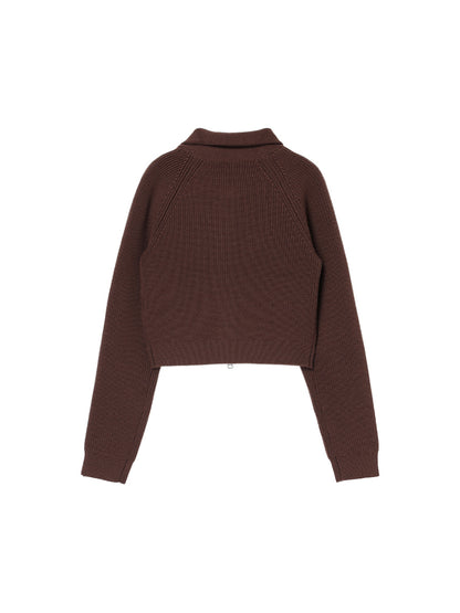 zip-up high neck KNIT【mini】