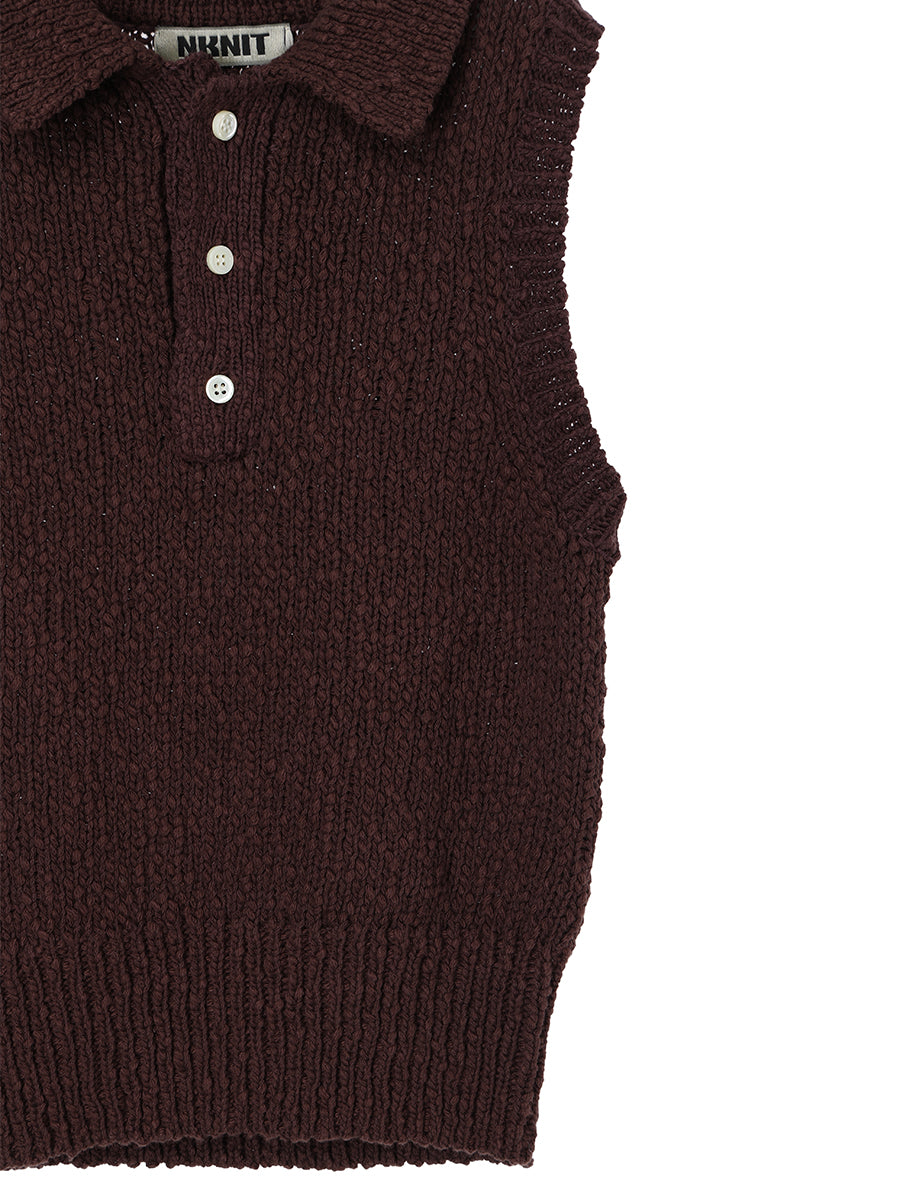 sleeveless KNIT  polo shirt
