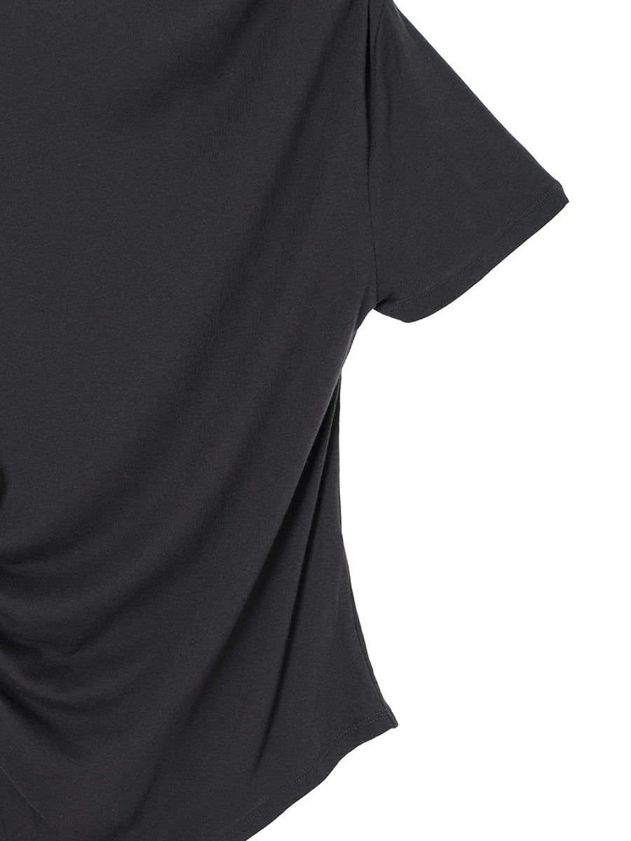 cotton/cashmere asymmetry gatherT-shirt – NKNIT