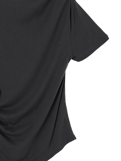 cotton/cashmere asymmetry  gatherT-shirt