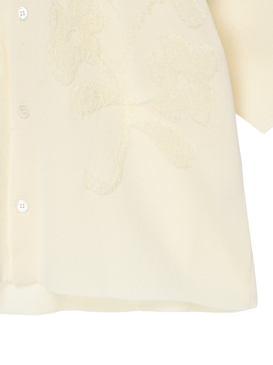 flower jacquard KNIT shirt