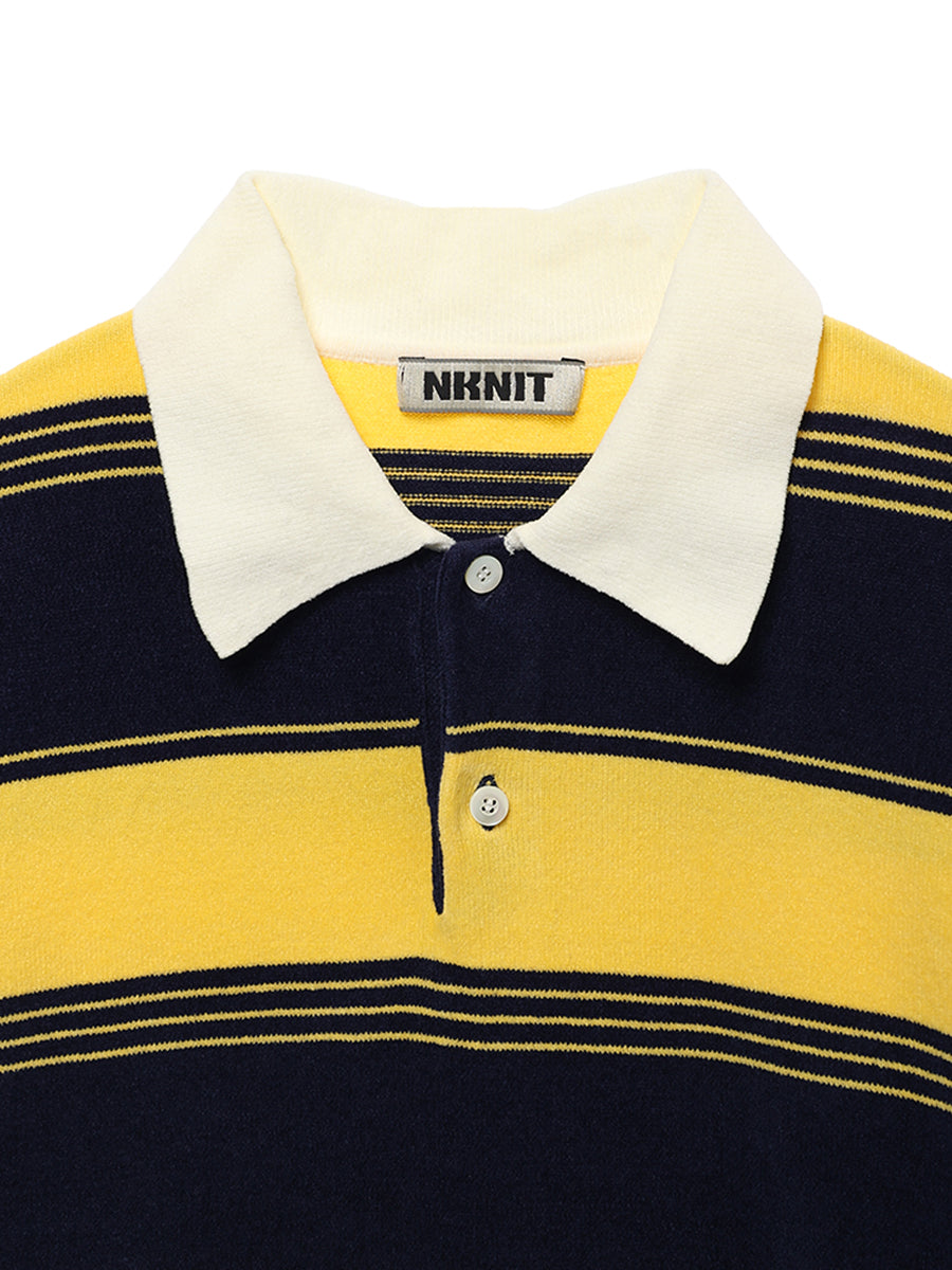 velvet touch KNIT polo shirt
