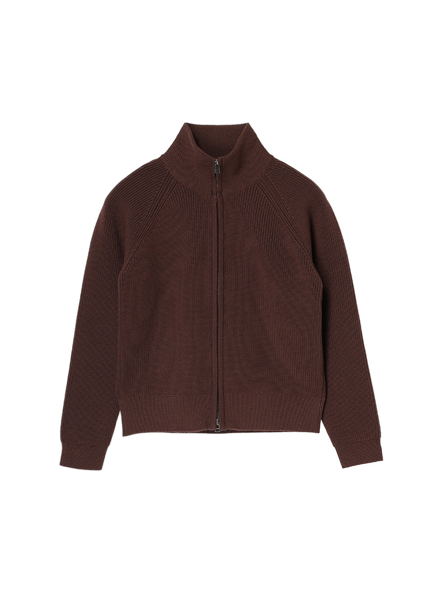zip-up high neck KNIT【large】