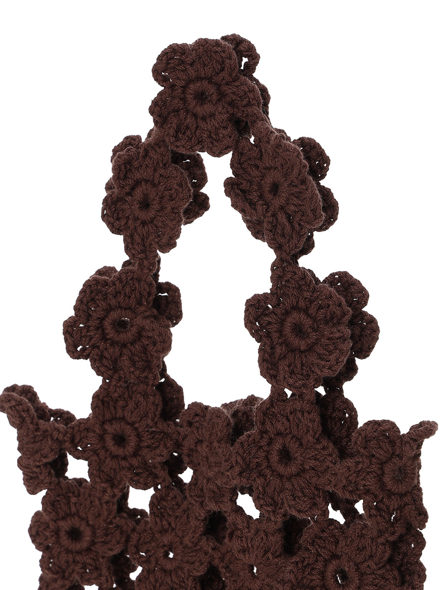 crochet KNIT flower bag