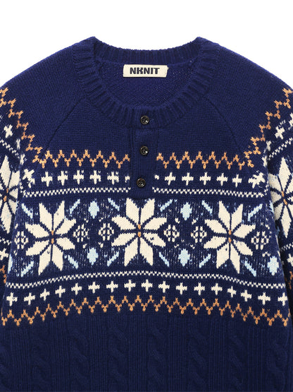 nordic pattern henley KNIT