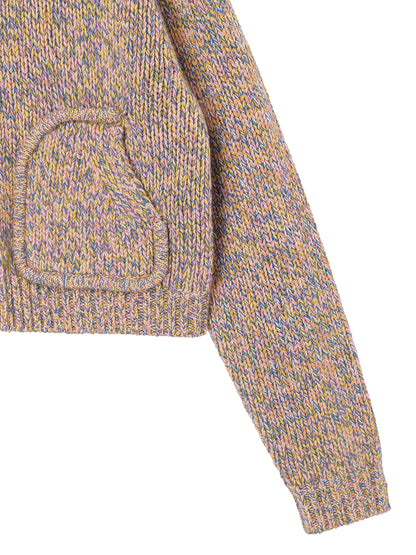 mix color KNIT cardigan
