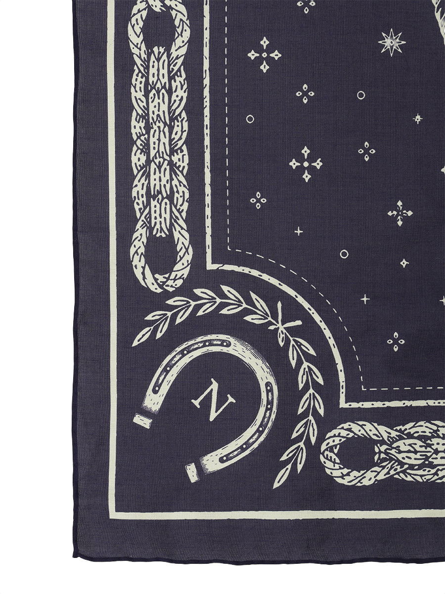horse motif silk blend scarf