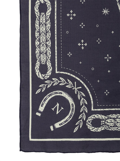 horse motif silk blend scarf