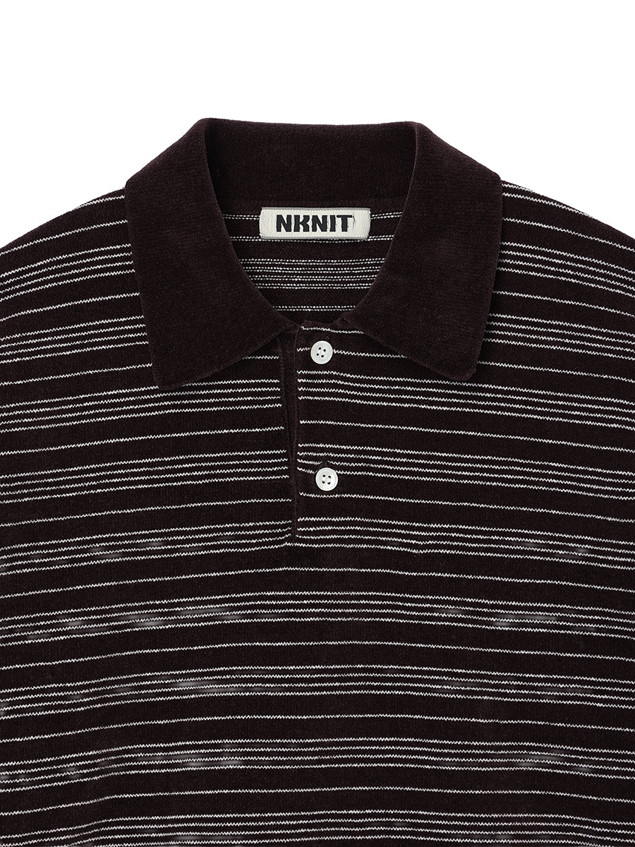 velvet touch KNIT polo shirt
