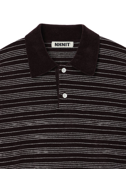 velvet touch KNIT polo shirt