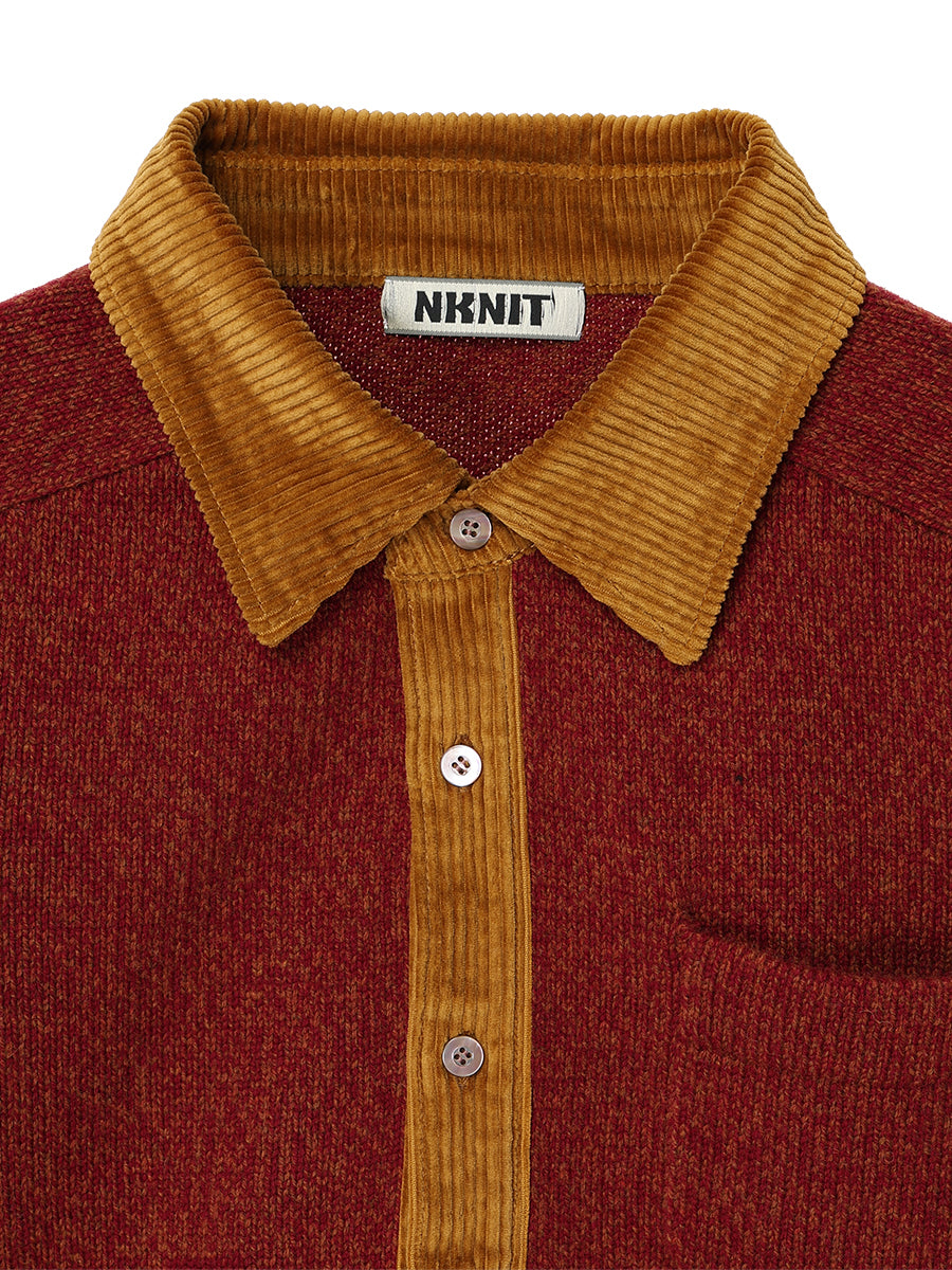 corduroy collar KNIT shirt
