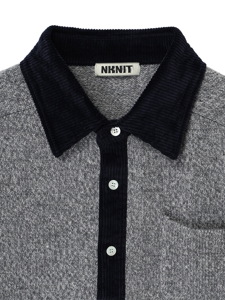 corduroy collar KNIT shirt