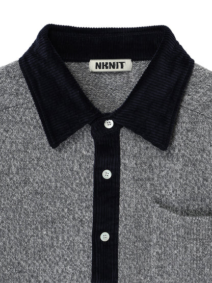 corduroy collar KNIT shirt