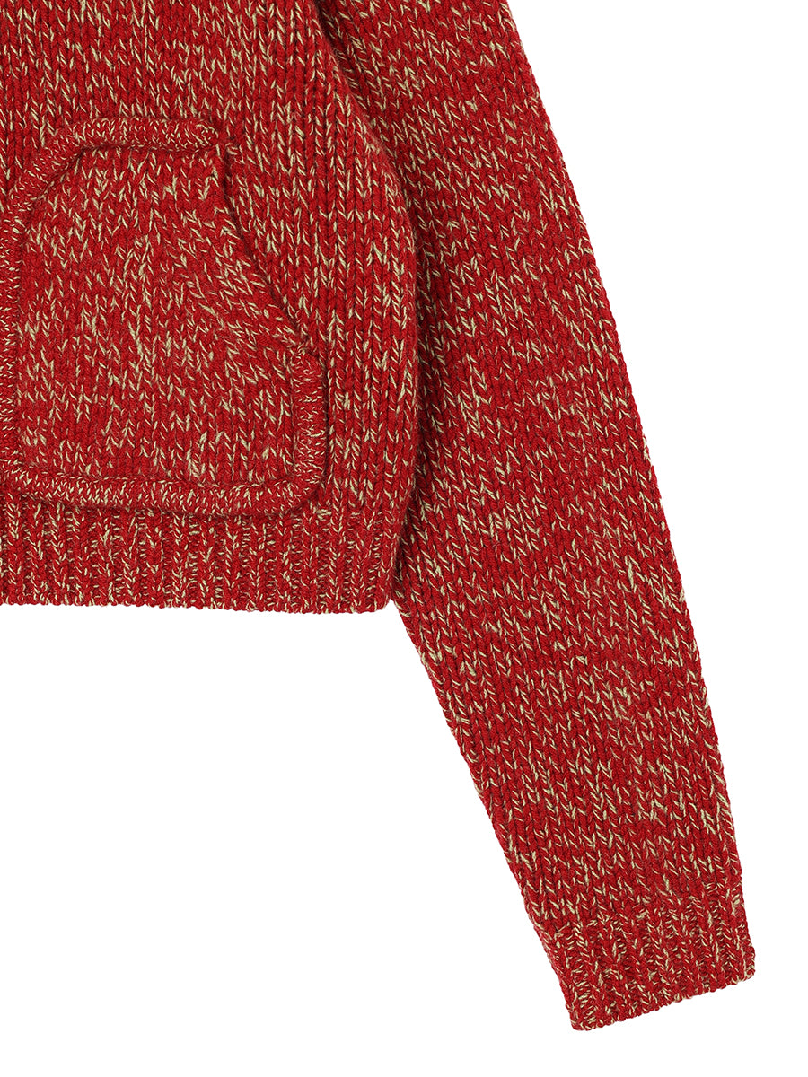 mix color KNIT cardigan