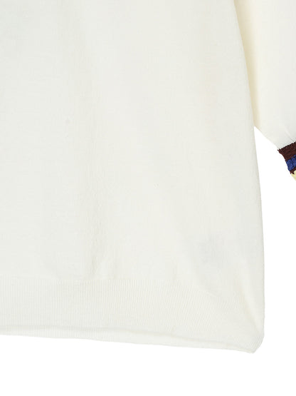 pattern collar KNIT polo shirt