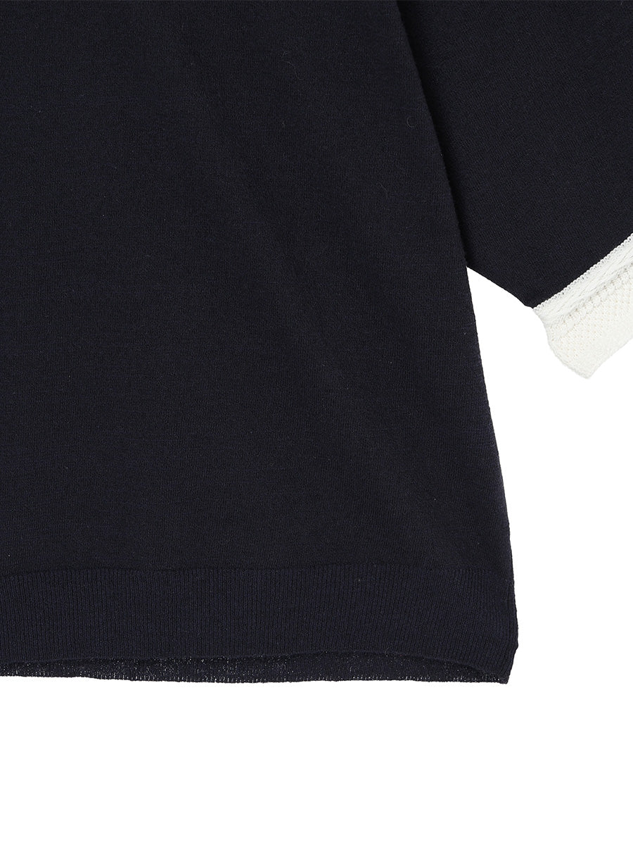 pattern collar KNIT polo shirt – NKNIT