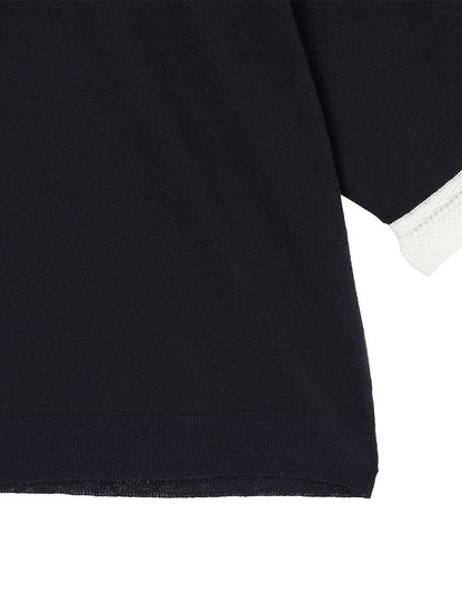 pattern collar KNIT polo shirt