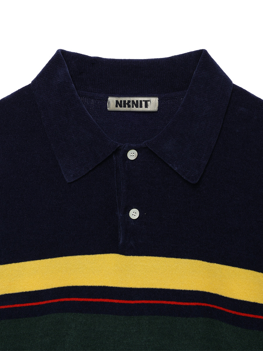 velvet touch KNIT polo shirt
