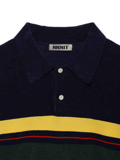 velvet touch KNIT polo shirt