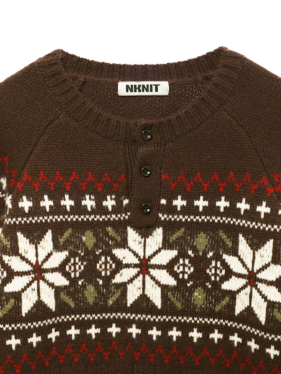 nordic pattern henley KNIT
