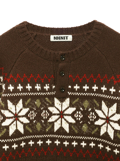 nordic pattern henley KNIT