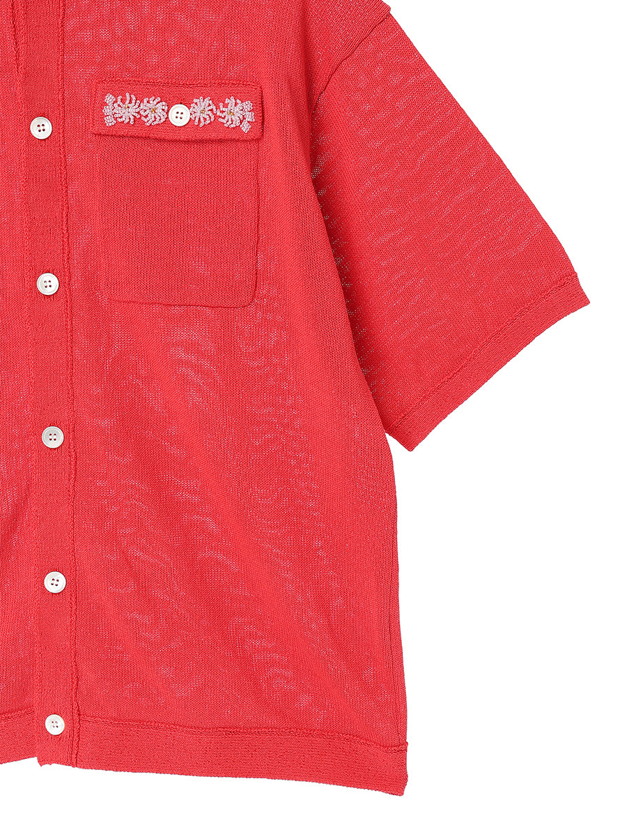 beads flower KNIT shirt