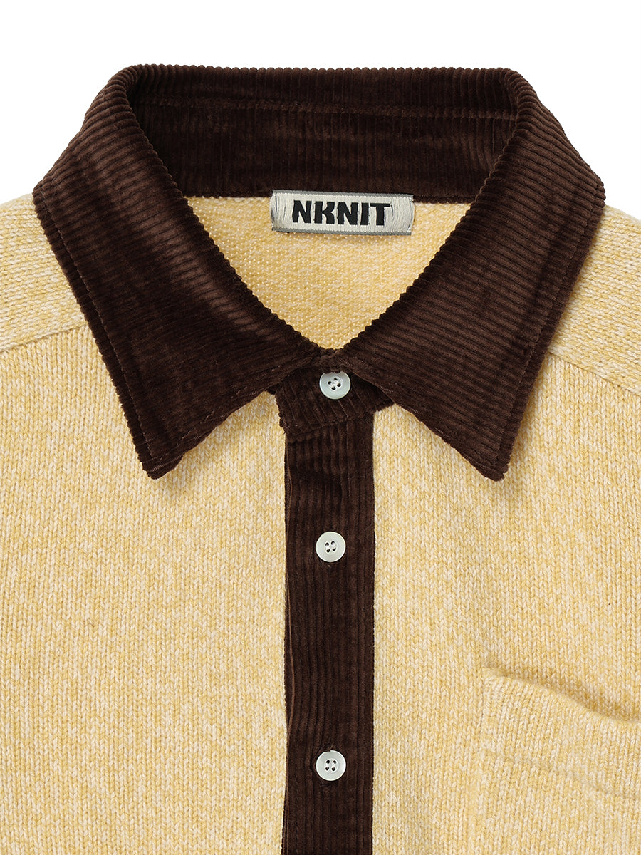 corduroy collar KNIT shirt