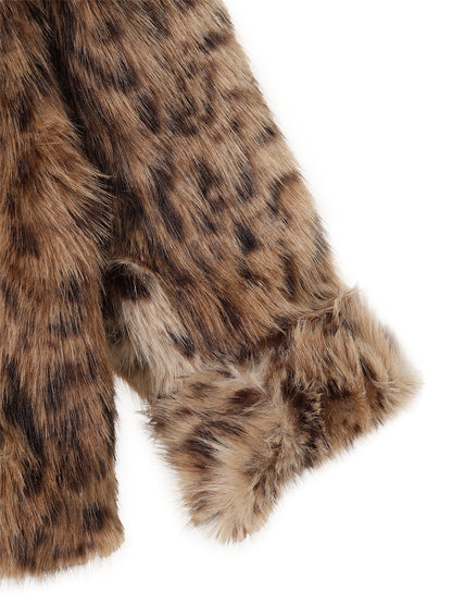 stand collar faux fur jacket