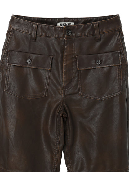 washed faux leather pants