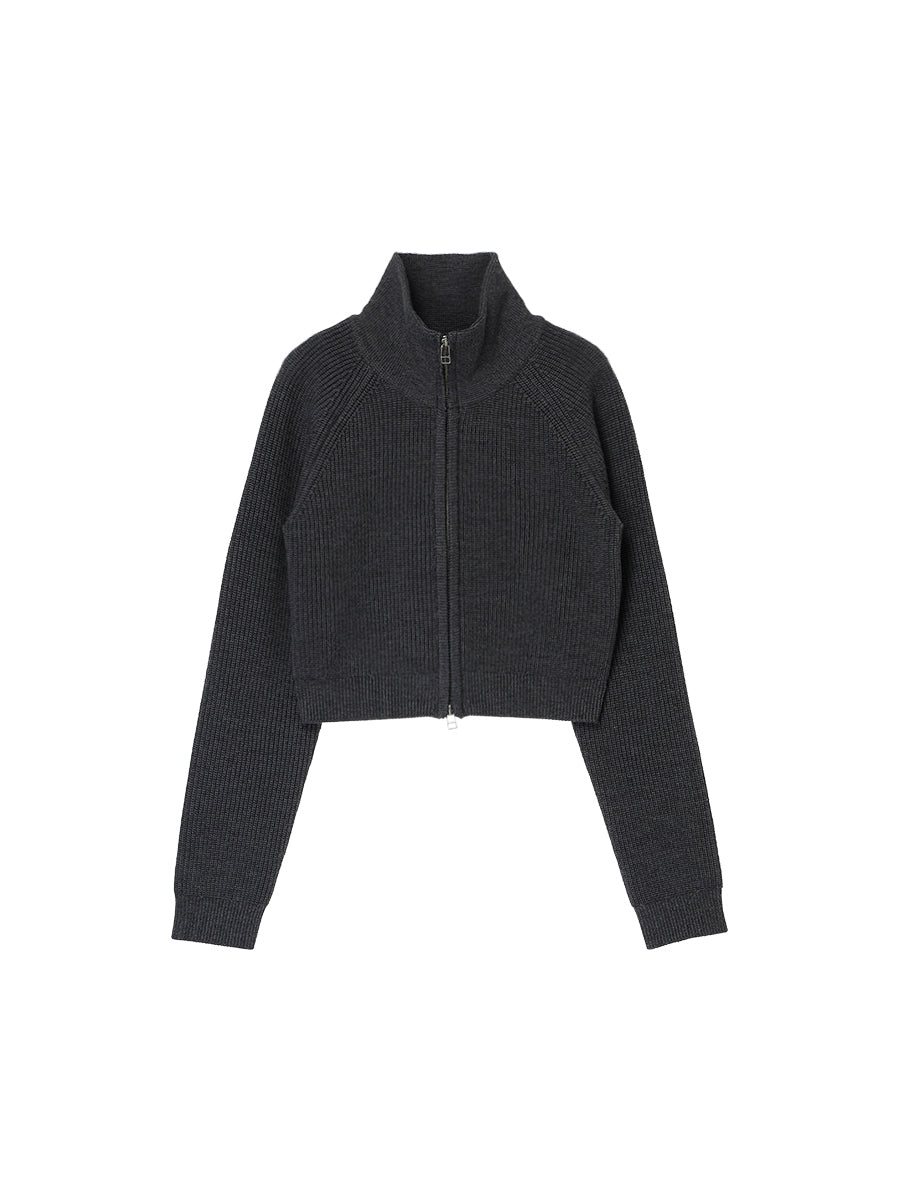 zip-up high neck KNIT【mini】