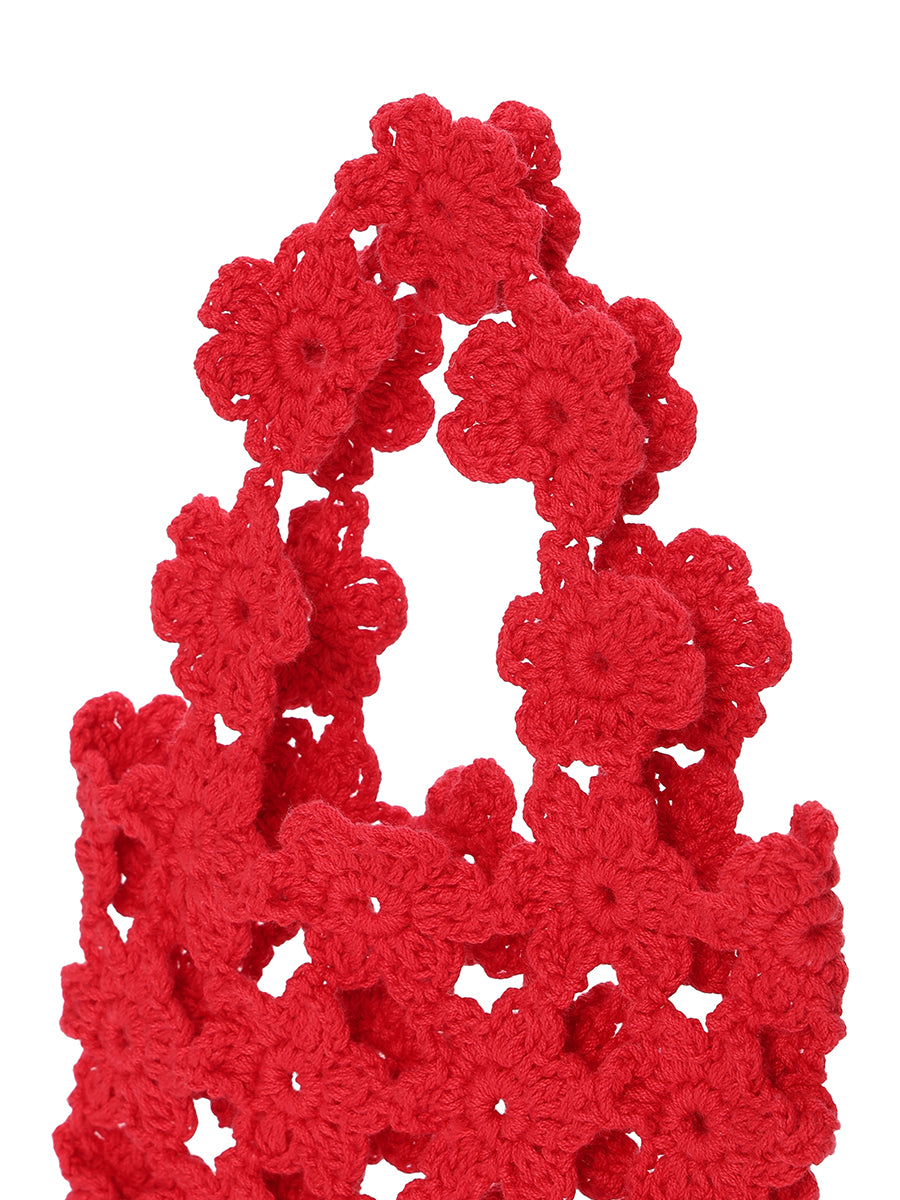 crochet KNIT flower bag