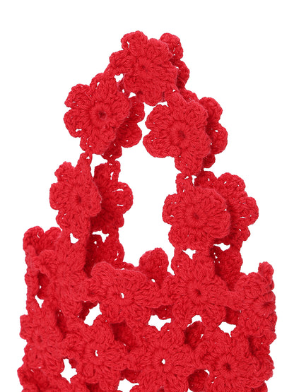 crochet KNIT flower bag