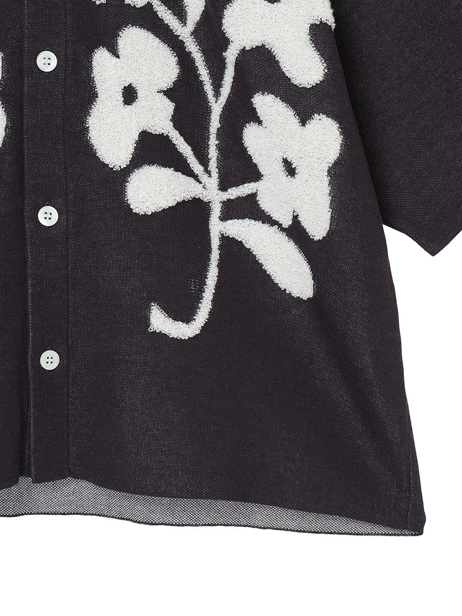 flower jacquard KNIT shirt