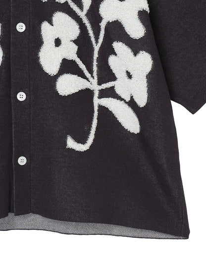 flower jacquard KNIT shirt