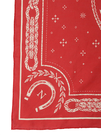 horse motif silk blend scarf